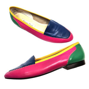 Vintage Carriage Court Color Block leather Atlanta Flat Sz 8.5 M